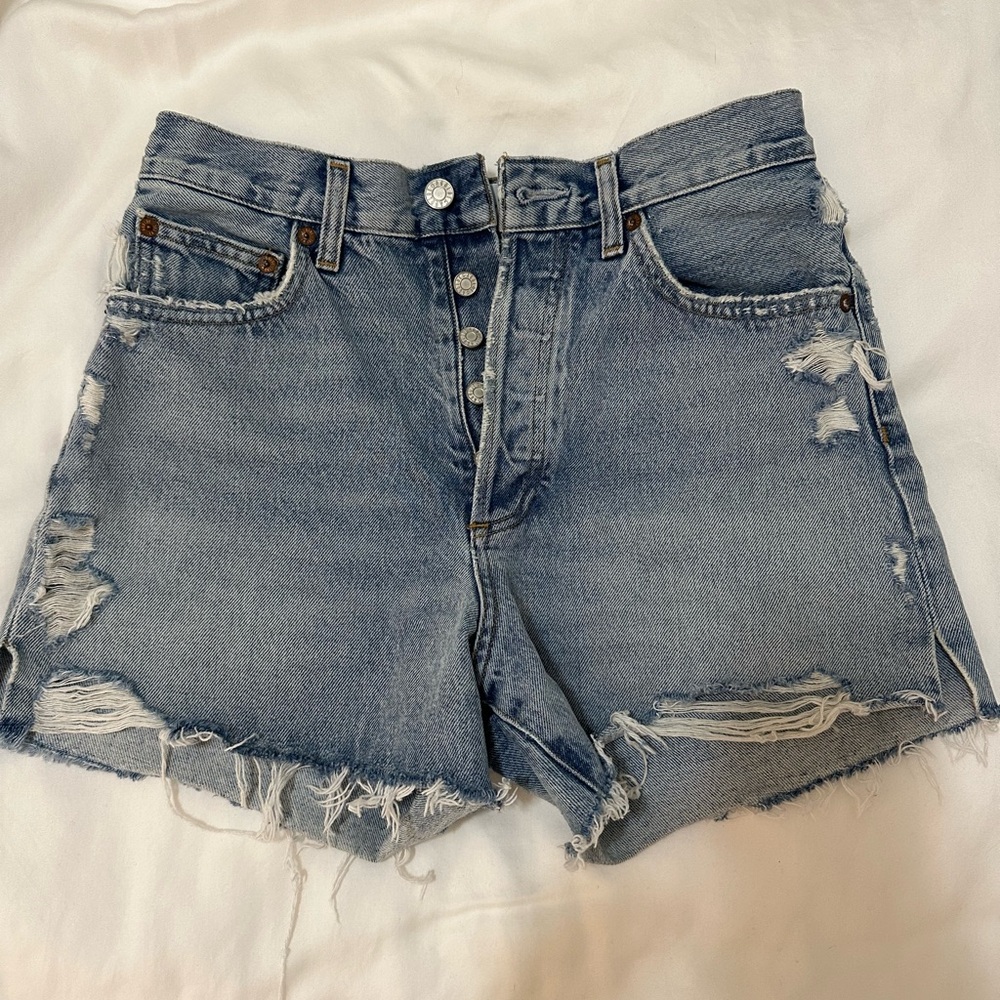 Light Wash Agolde Dee Short - Vintage High Rise Short